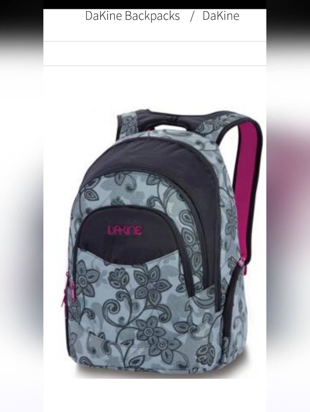 DaKine Prom Black Lace Floral Backpack